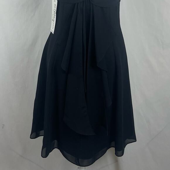 Betsy & Adam Sheer Black Draped BalletCore Spaghetti Strap Dress NWT Size 8 - Picture 7 of 13